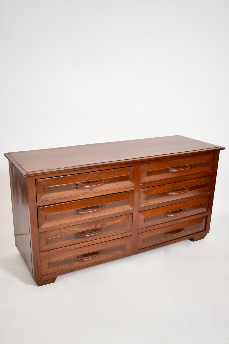 Solid Mahogany Chest Of Drawers, 1970s.-photo-4