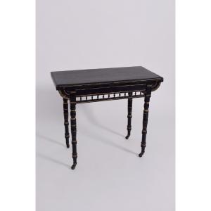 Arts & Crafts Ebonised Wood Games Table, In The Style Of Godwin, 19th Century.