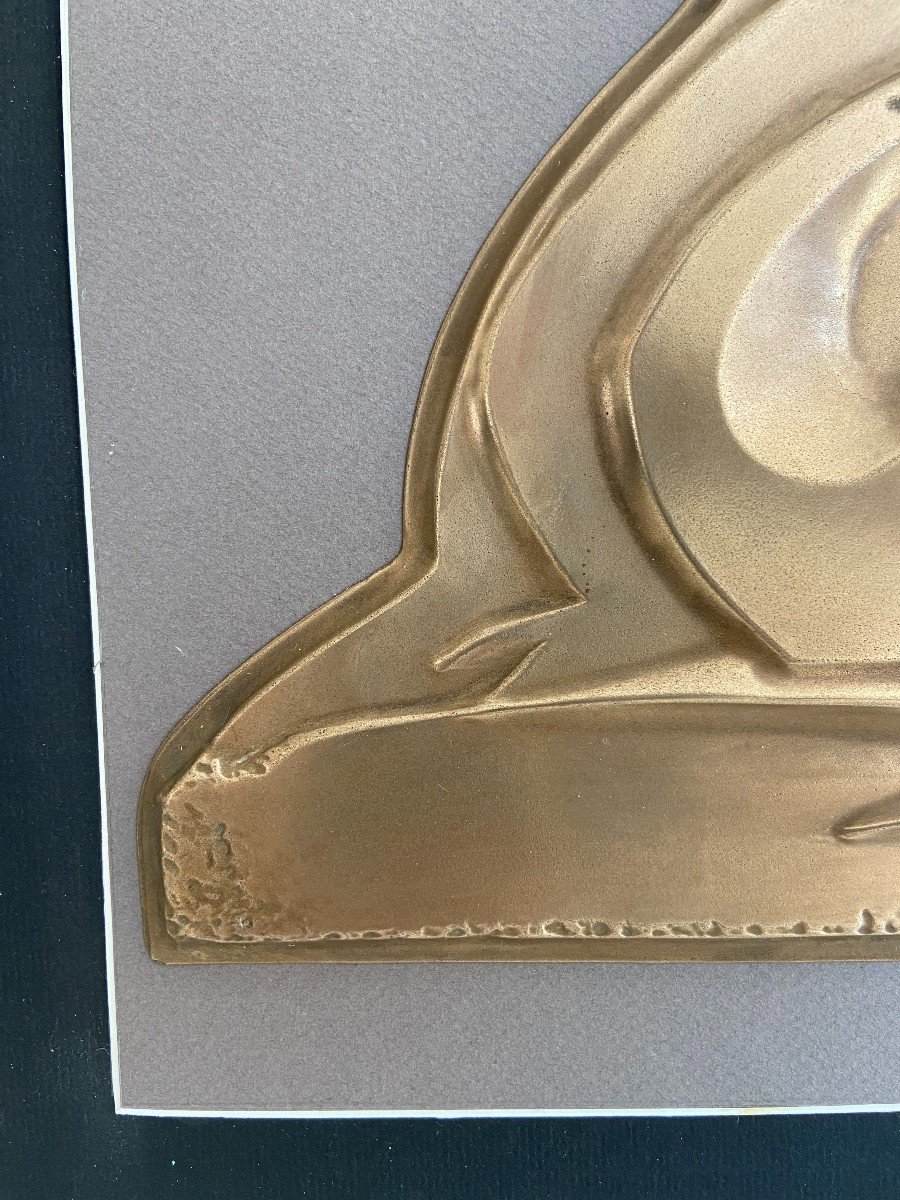 Wall Brass Sculpture. Circa 1970-photo-2