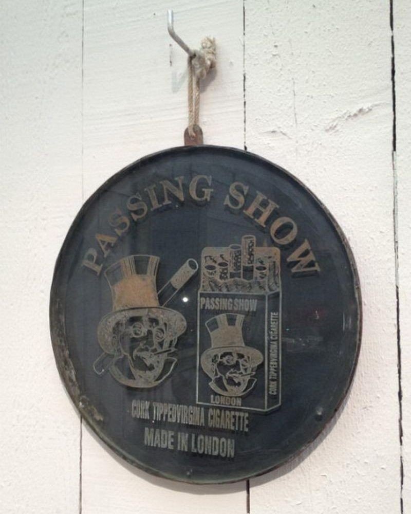 Rare Engraved Glass On Metal Sign From A London Cigarette's Seller. Circa 1900-photo-4