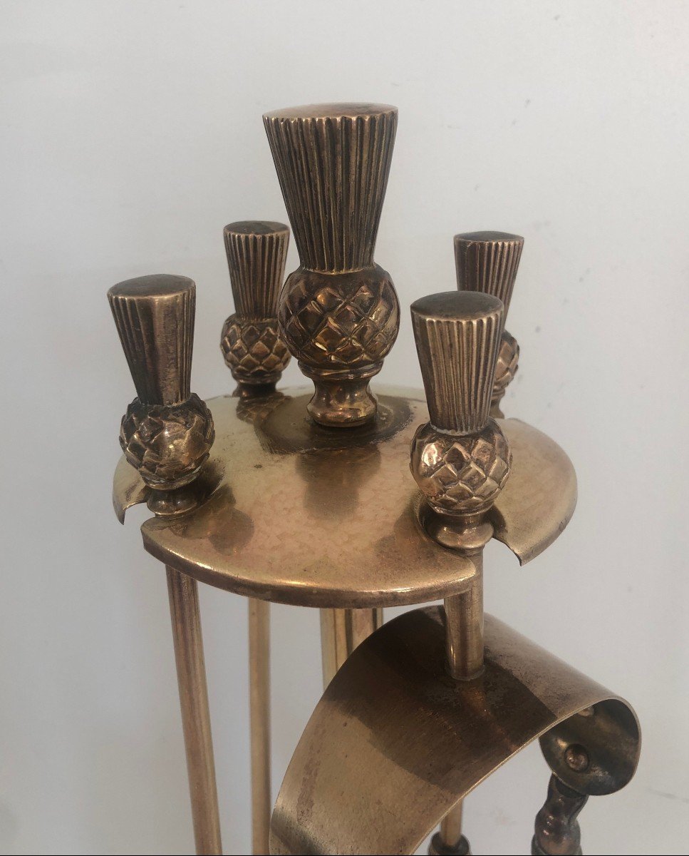 Pineapple Brass Fireplace Tools-photo-3