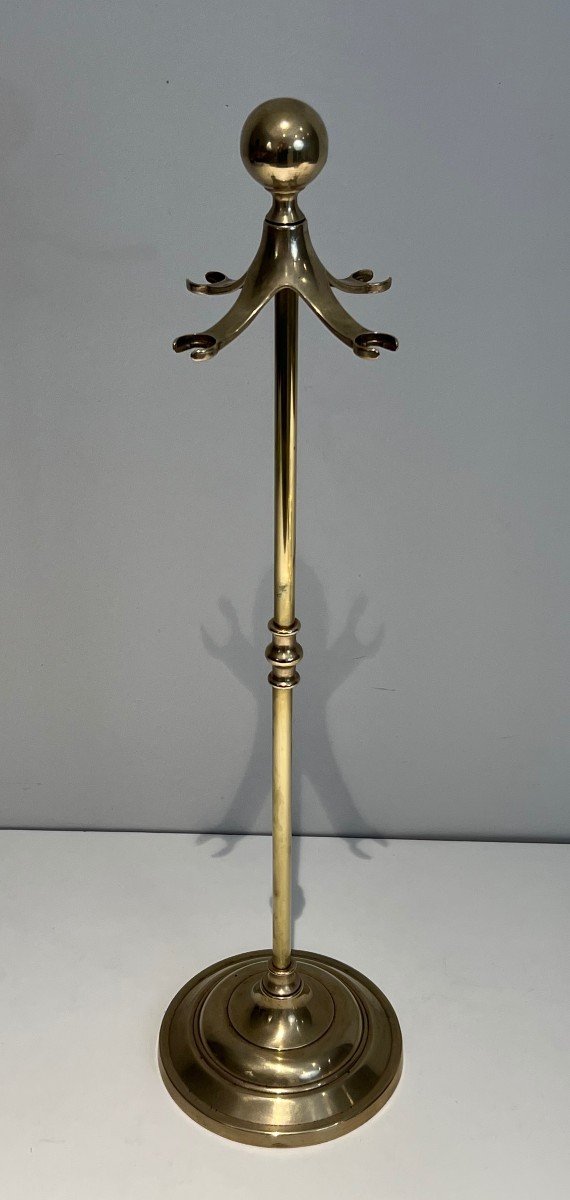 Neoclassical Style Brass Horseheads Fireplace Tools-photo-5