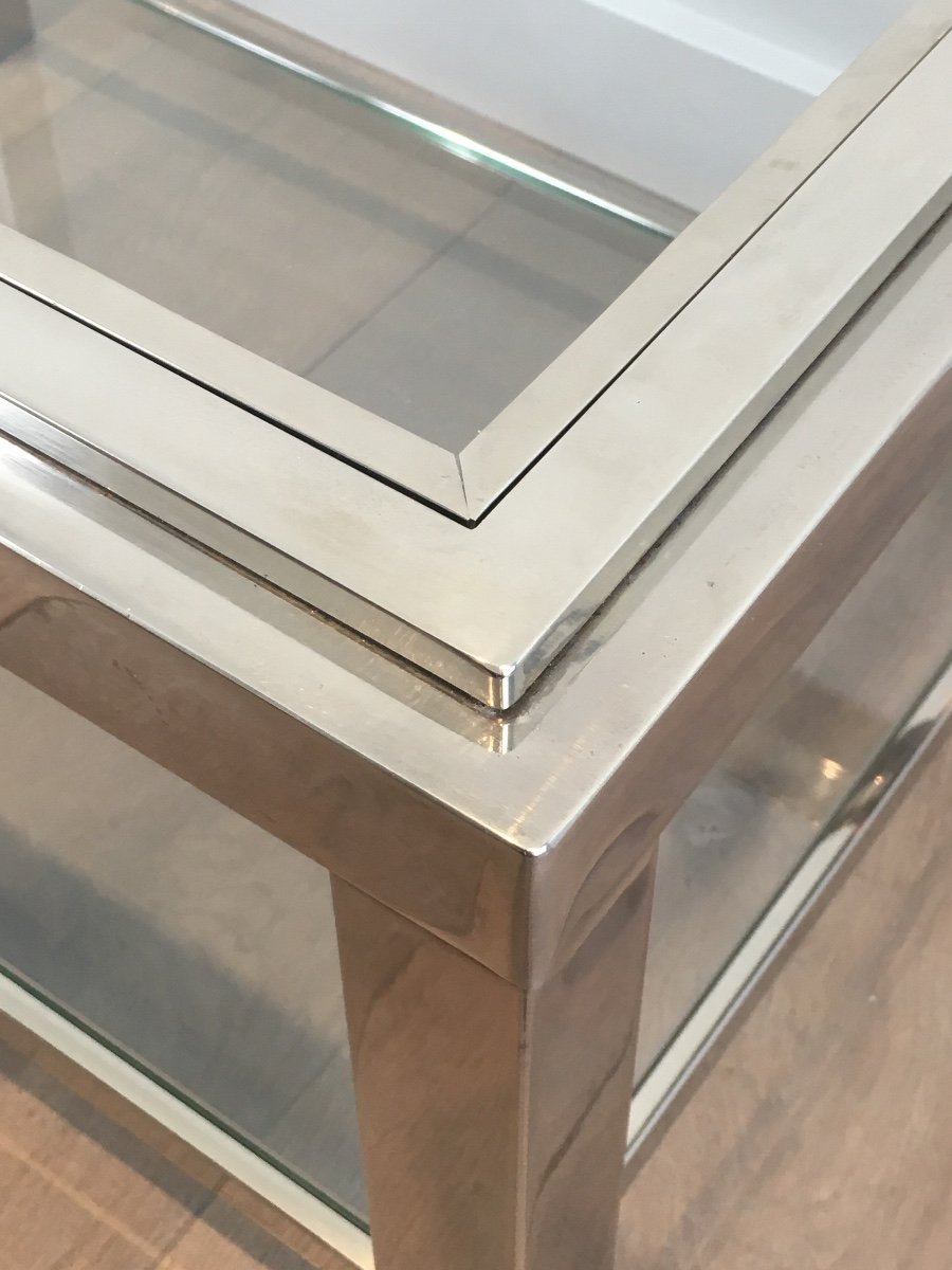 Pair Of Chrome Side Tables-photo-6