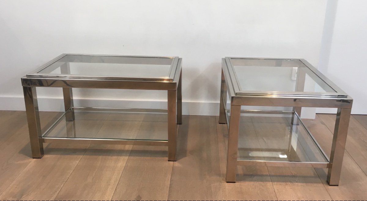 Pair Of Chrome Side Tables-photo-8