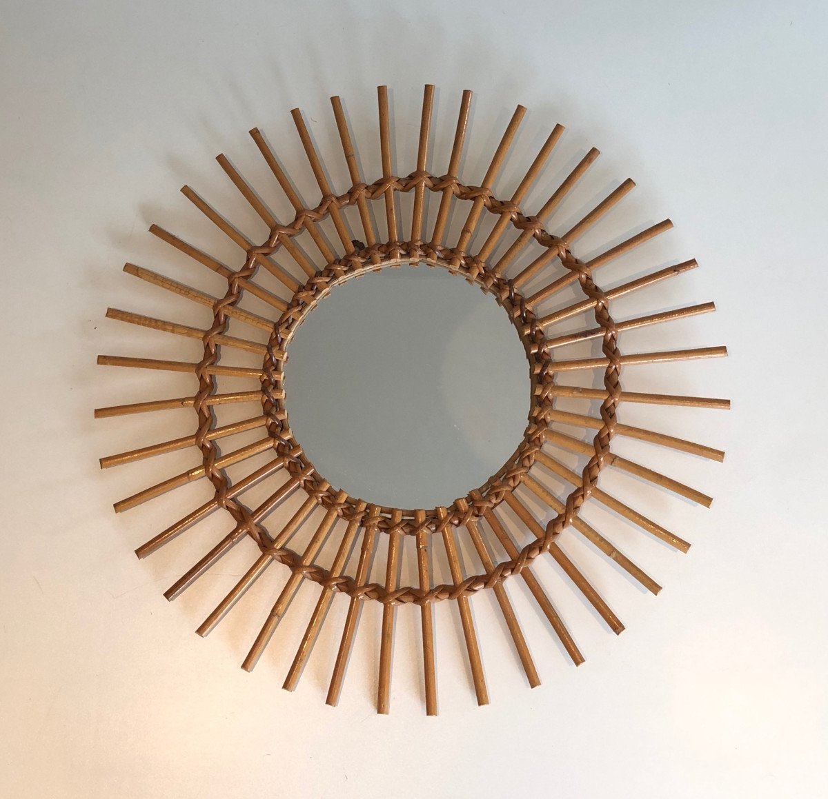 Rattan Mirror. French. Circa 1970-photo-2