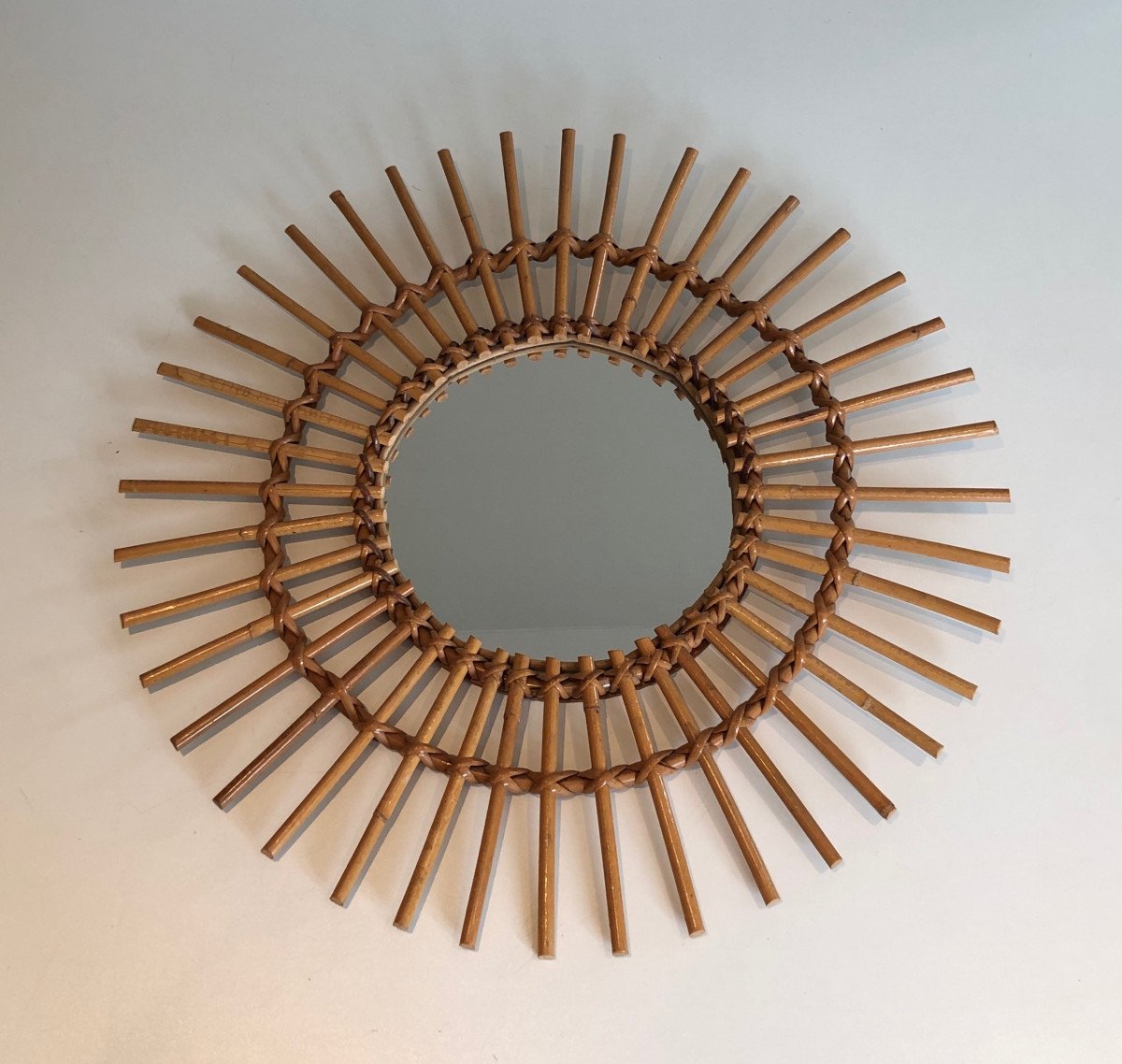 Rattan Mirror. French. Circa 1970-photo-3