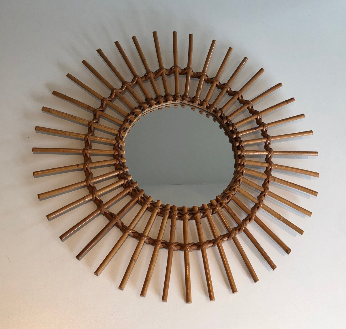 Rattan Mirror. French. Circa 1970-photo-1