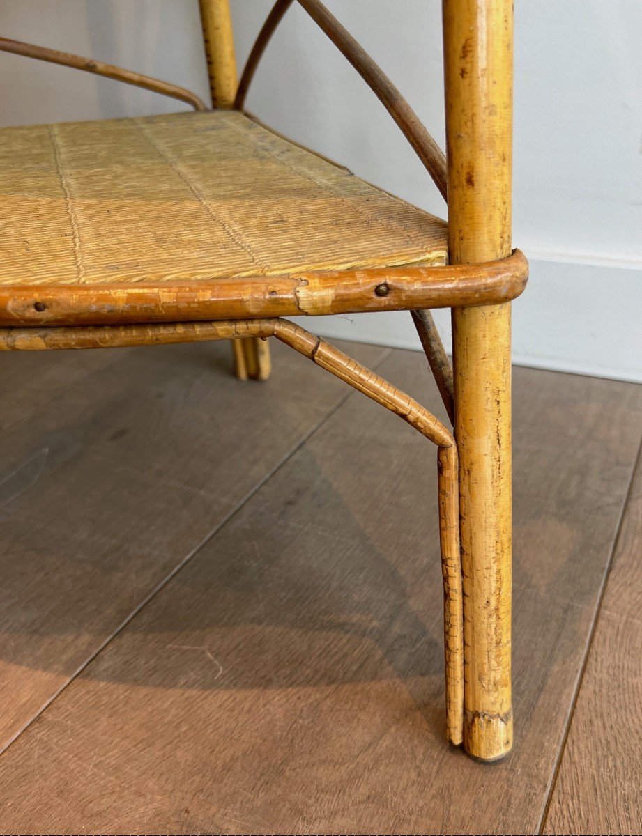 Corner Rattan Shelves Unit. French Work By Adrien Audoux Et Frida Minet. Circa 1950-photo-6