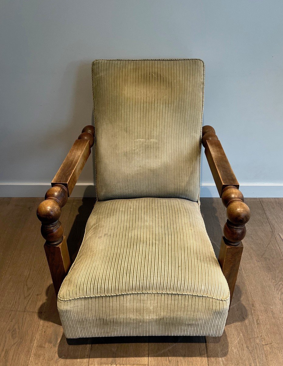 Important Brutalist Armchair. French Work. Around 1950