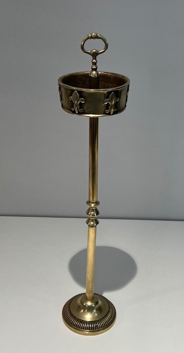 Ashtray On Bronze Stand With Fleurs-de-lis Decor. French Work. Around 1940