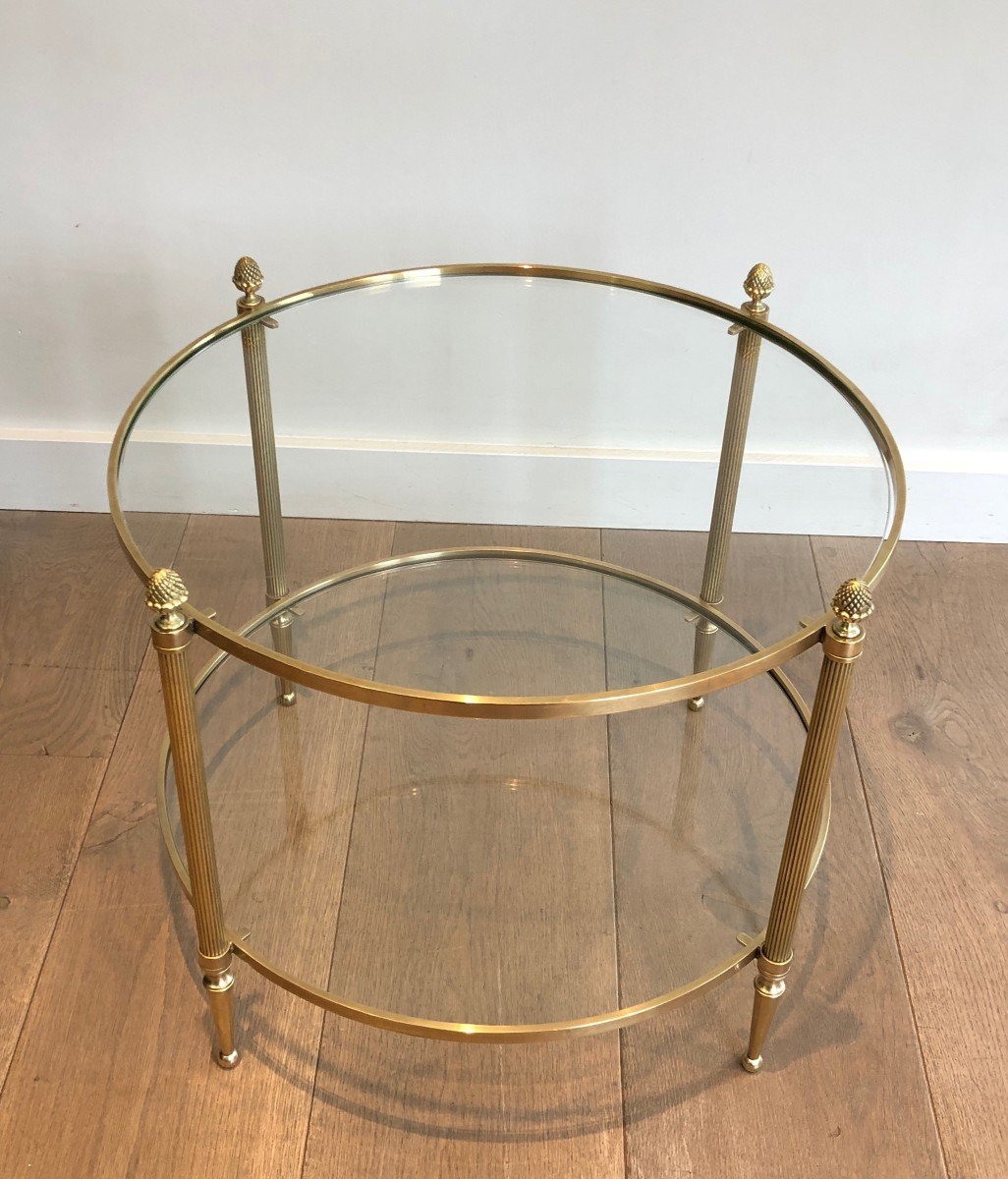 Small Round Brass Coffee Table. French Work From Maison Baguès. Around 1940-photo-5