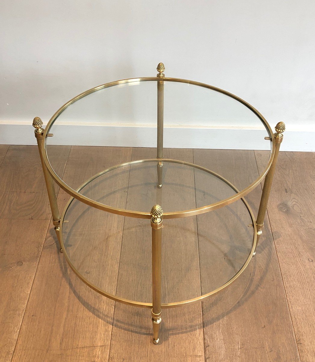 Small Round Brass Coffee Table. French Work From Maison Baguès. Around 1940-photo-6