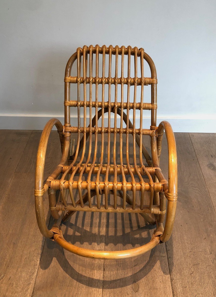 Children Rattan Rocking Chair. French Work. Circa 1970-photo-1