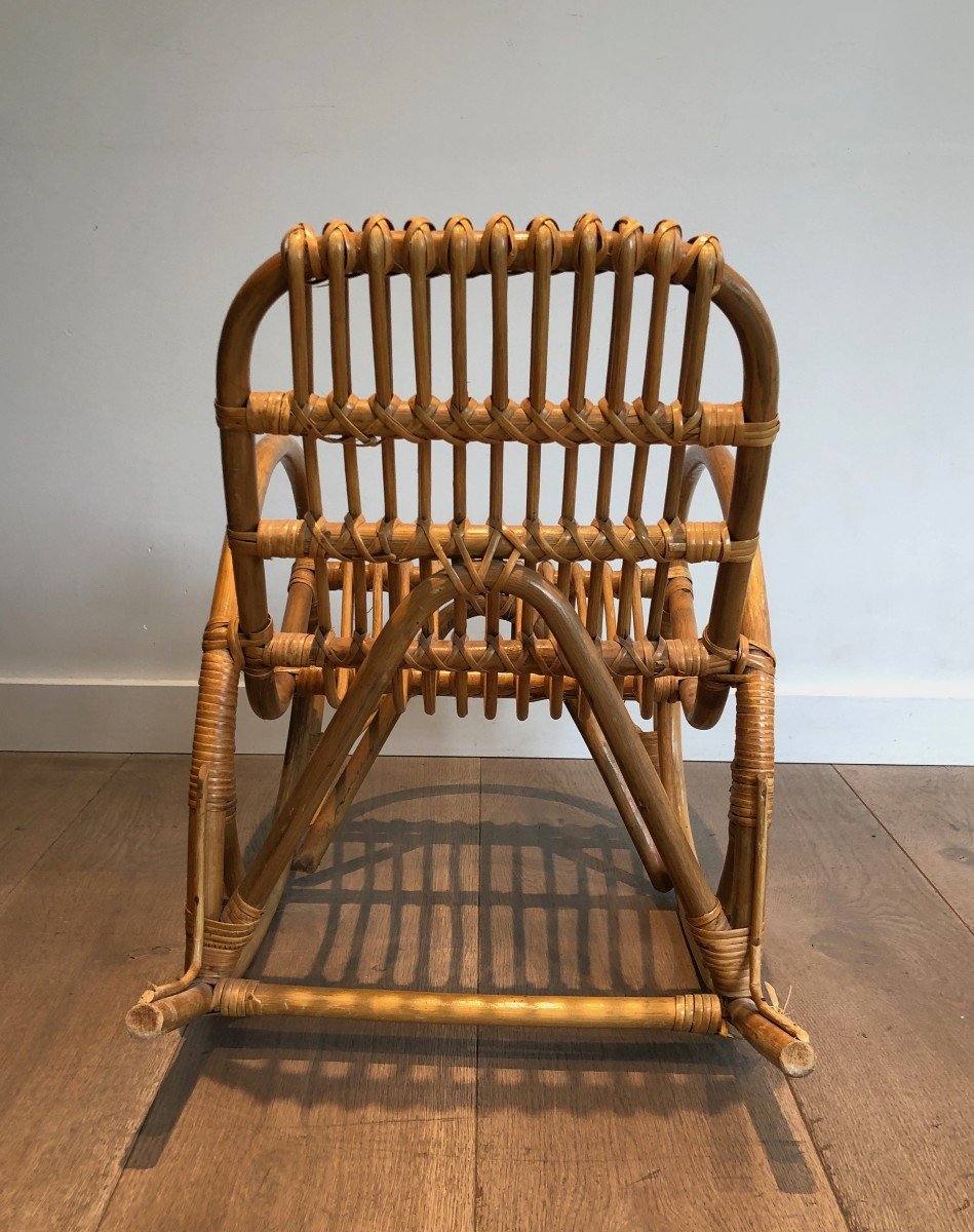 Children Rattan Rocking Chair. French Work. Circa 1970-photo-8