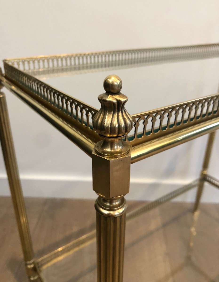 Neoclassical Brass Side Table. French Work By Maison Jansen. Circa 1950-photo-4