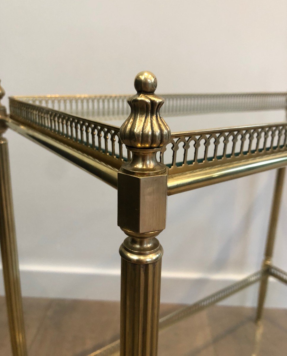 Neoclassical Brass Side Table. French Work By Maison Jansen. Circa 1950-photo-1