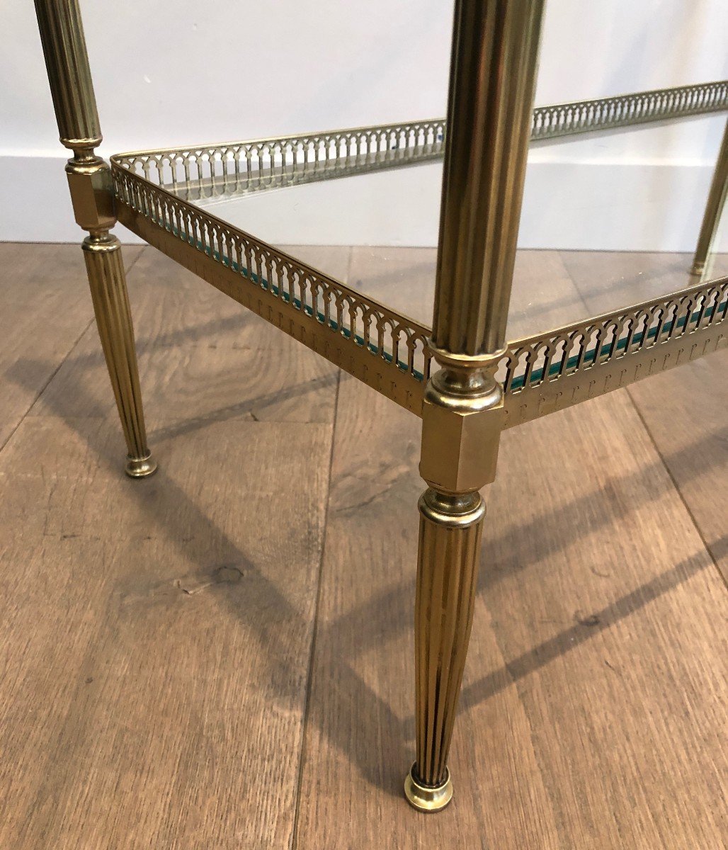 Neoclassical Brass Side Table. French Work By Maison Jansen. Circa 1950-photo-5