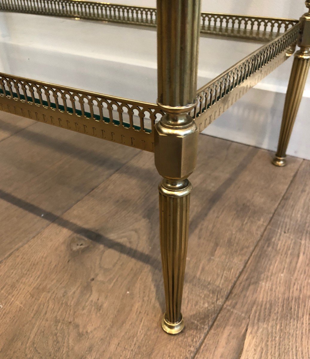 Neoclassical Brass Side Table. French Work By Maison Jansen. Circa 1950-photo-6