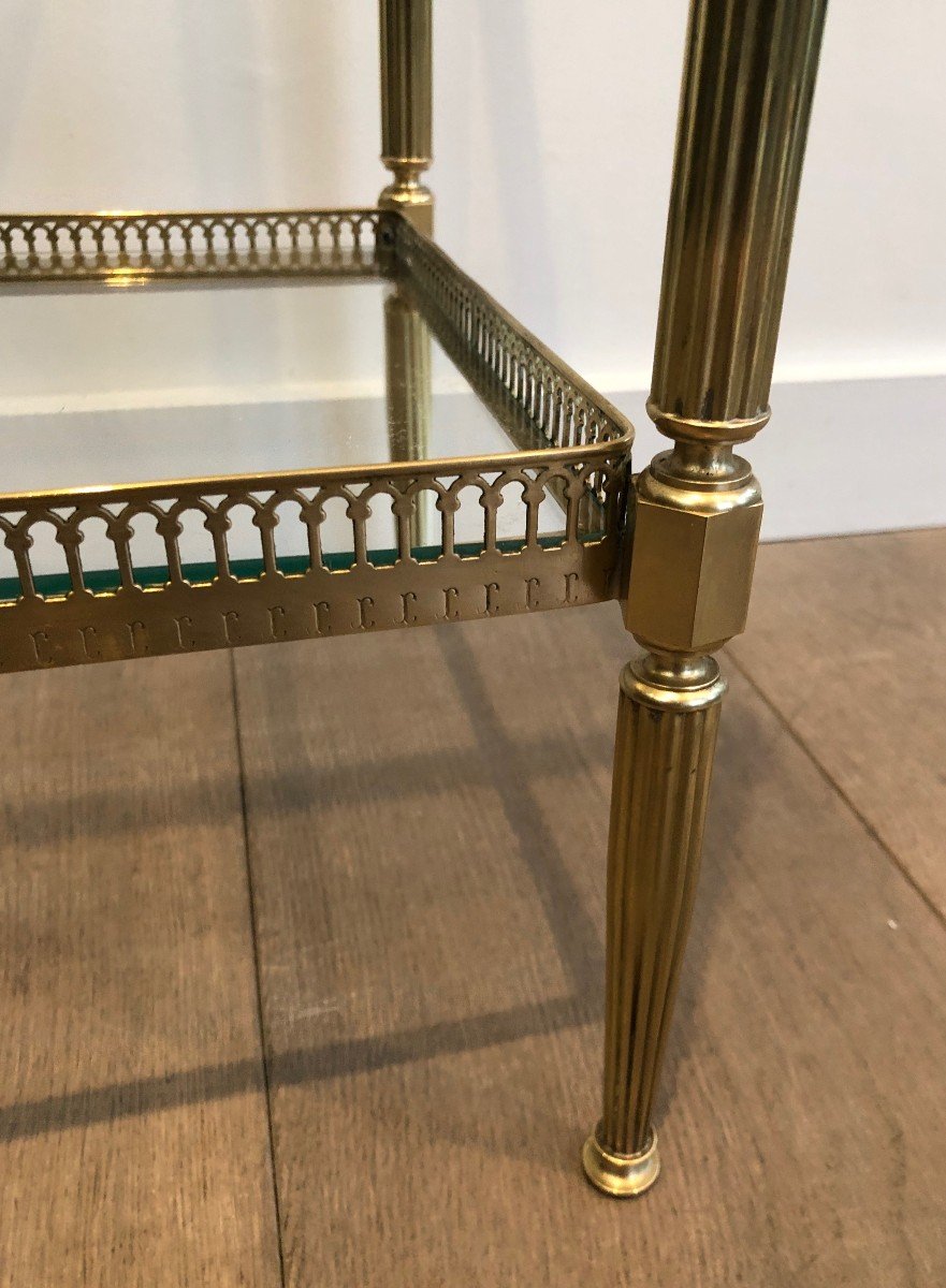 Neoclassical Brass Side Table. French Work By Maison Jansen. Circa 1950-photo-7