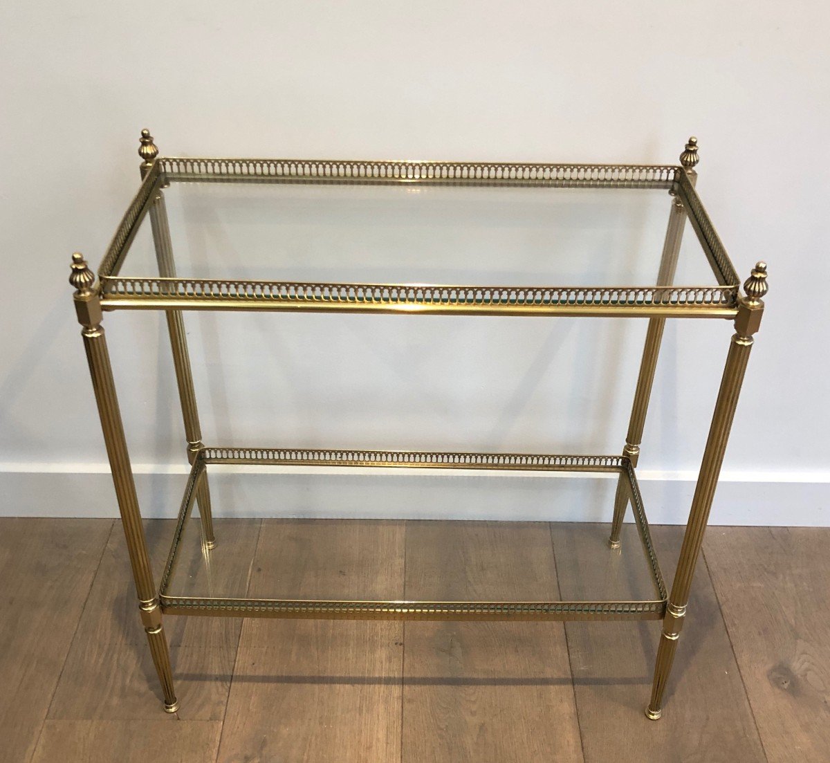 Neoclassical Brass Side Table. French Work By Maison Jansen. Circa 1950