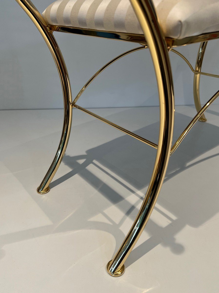 Tabouret En Plexiglass Et Métal Doré. Travail Français. Vers 1970-photo-7