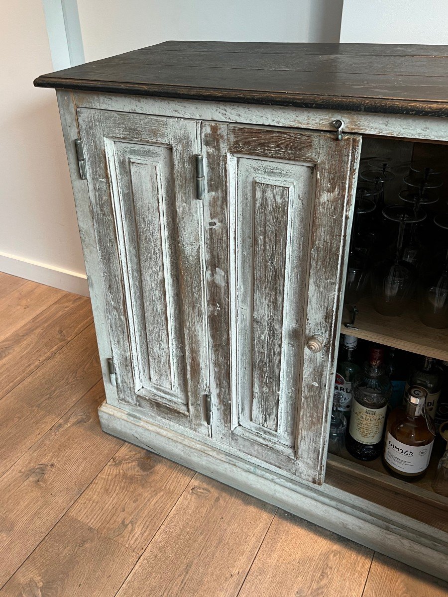 Large 6 Doors Patinated Cupboard. French Work-photo-3