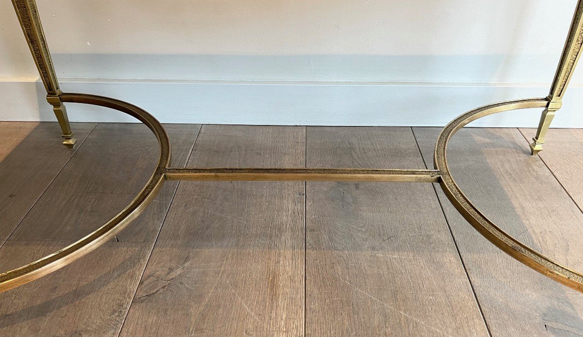 Bronze Coffee Table With Black Portor Marble Top In The Style Of Maison Jansen-photo-5