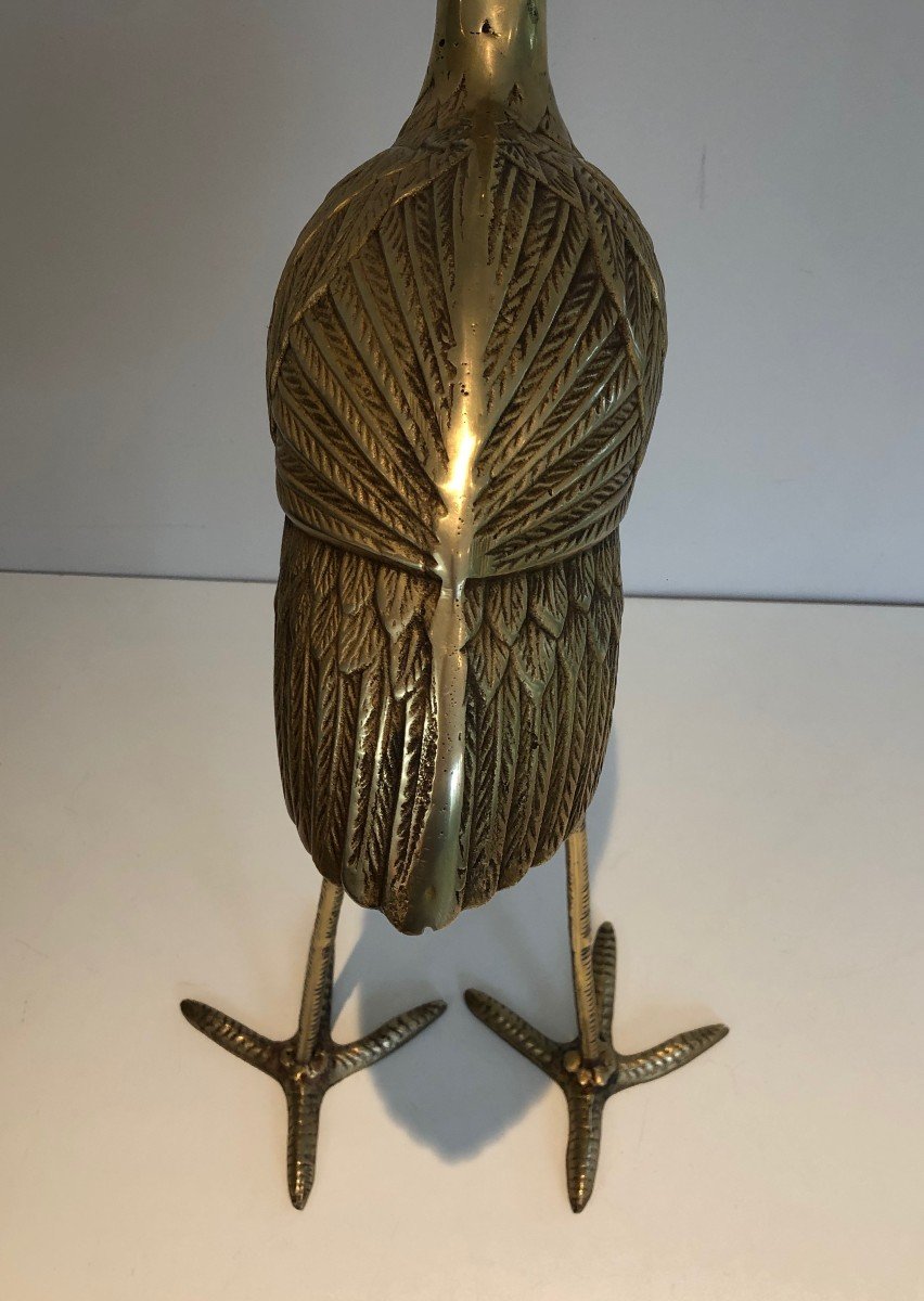 Stylish Brass Bird. French Work. Circa 1970-photo-3