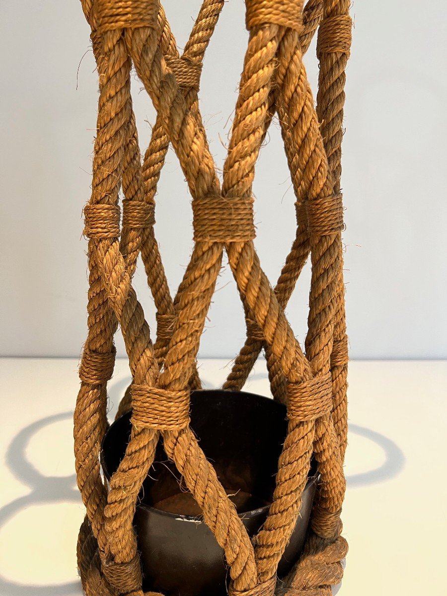 Rope Umbrella Stand. French Work By Adrien Audoux And Frida Minet. Circa 1970-photo-4