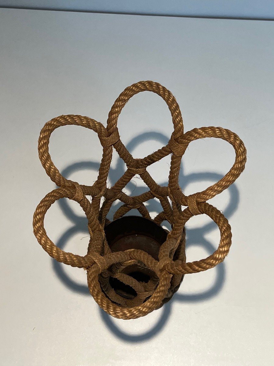 Rope Umbrella Stand. French Work By Adrien Audoux And Frida Minet. Circa 1970-photo-6