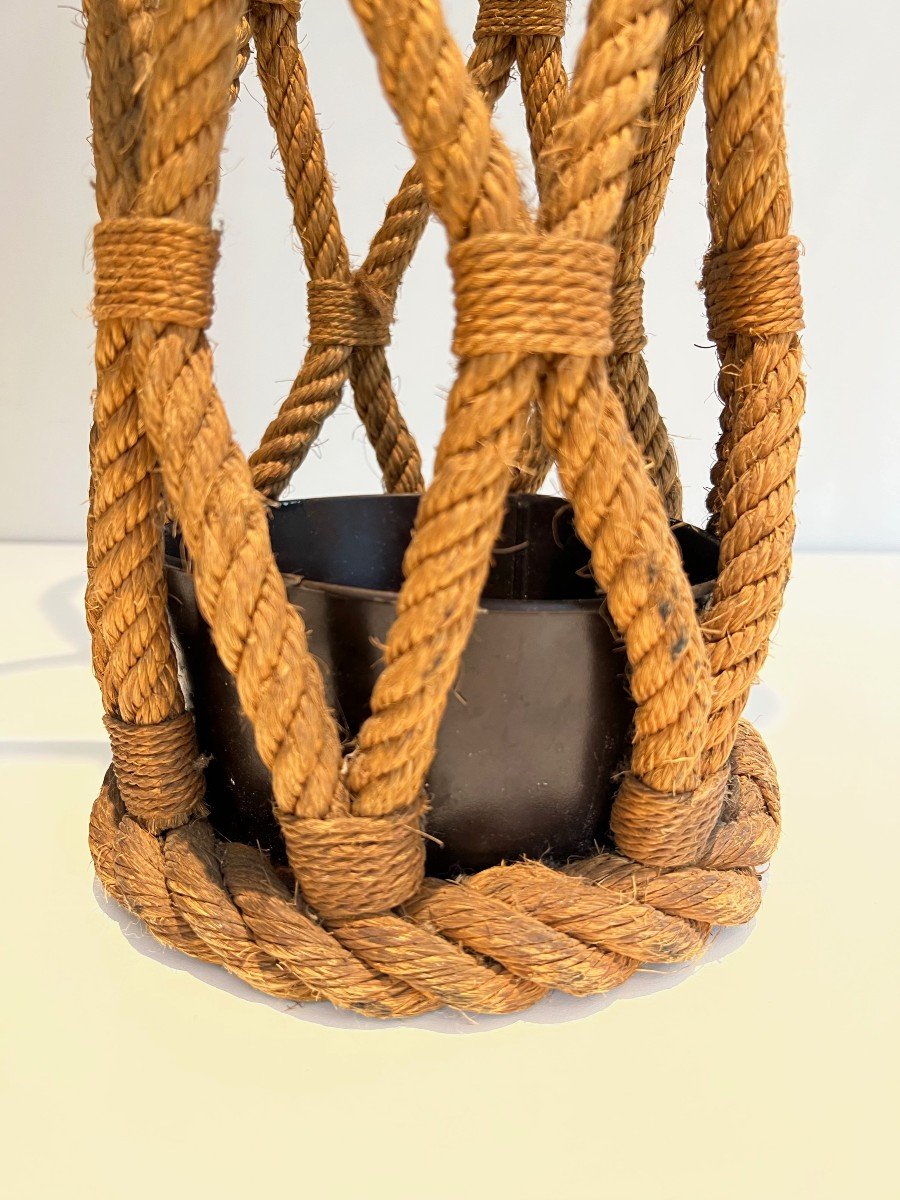 Rope Umbrella Stand. French Work By Adrien Audoux And Frida Minet. Circa 1970-photo-7