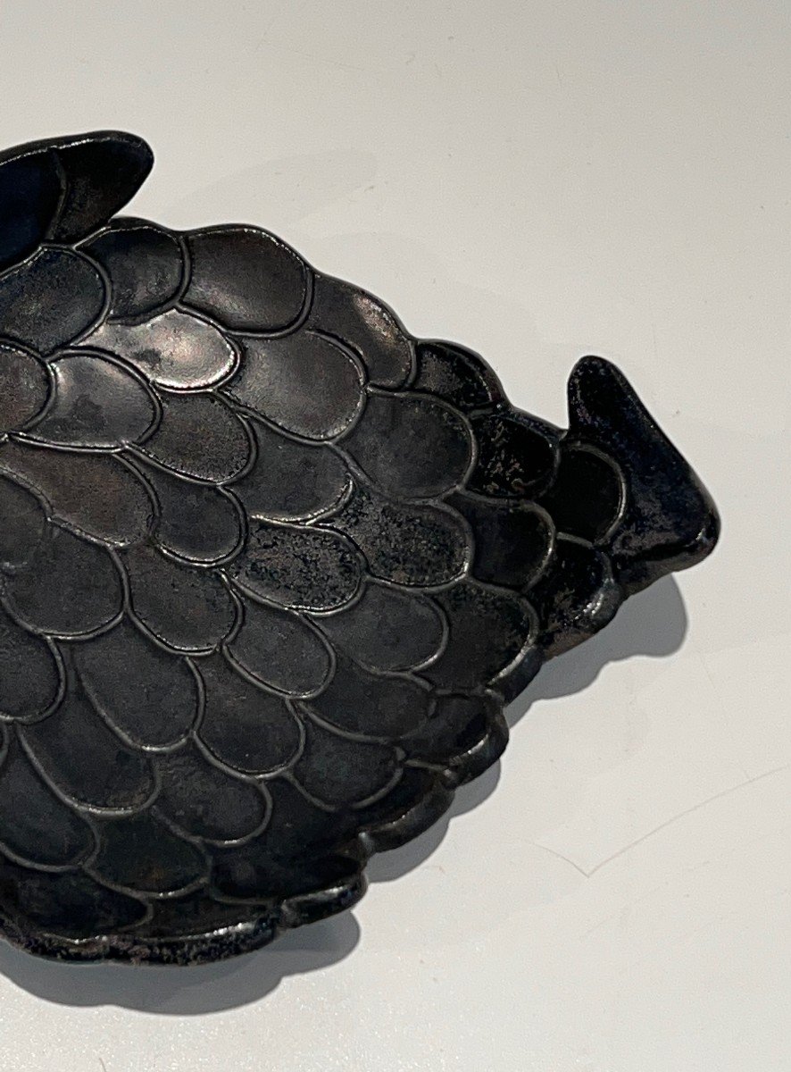 Ceramic Vide-poche Representing A Fish. French Work. Circa 1970-photo-4