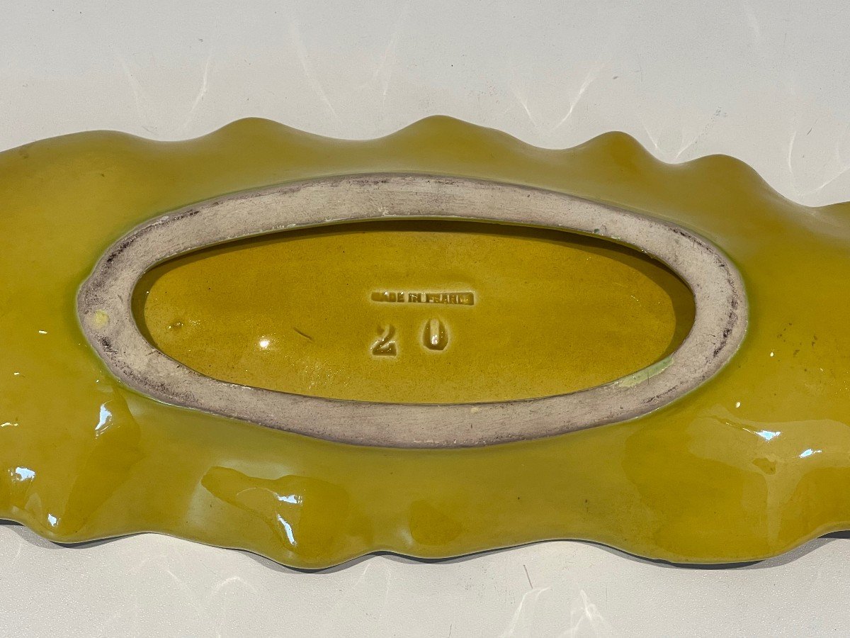 Yellow Ceramic Vide-poche . French Work Marked. Circa 1970-photo-2