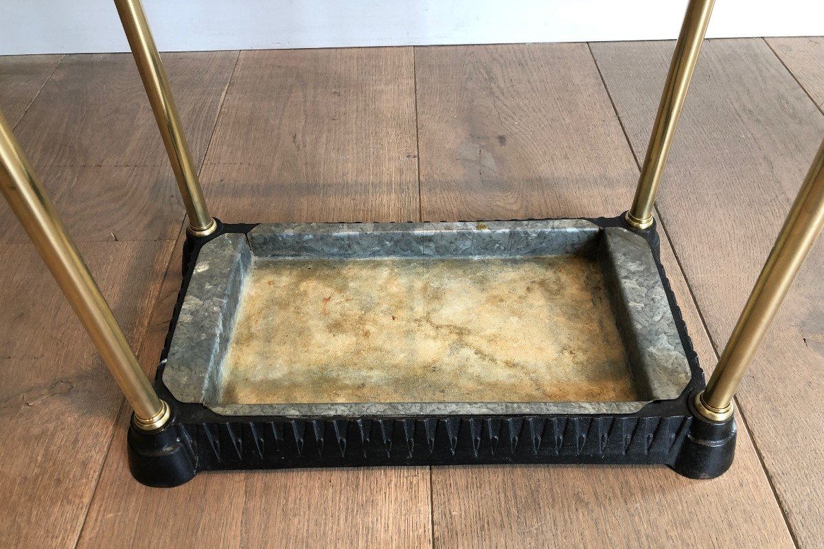 Rectangular Brass And Cast Iron Umbrella Stand. French. Circa 1900-photo-1