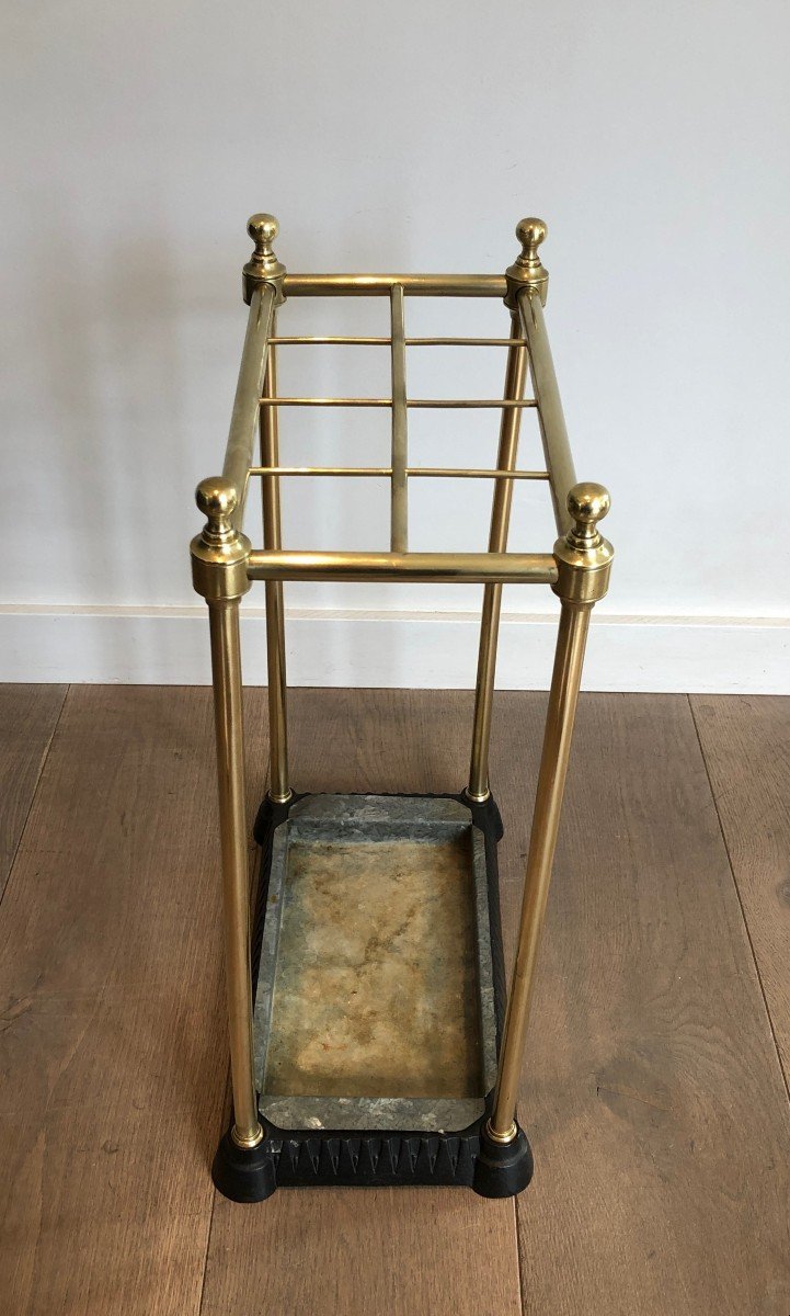 Rectangular Brass And Cast Iron Umbrella Stand. French. Circa 1900-photo-2