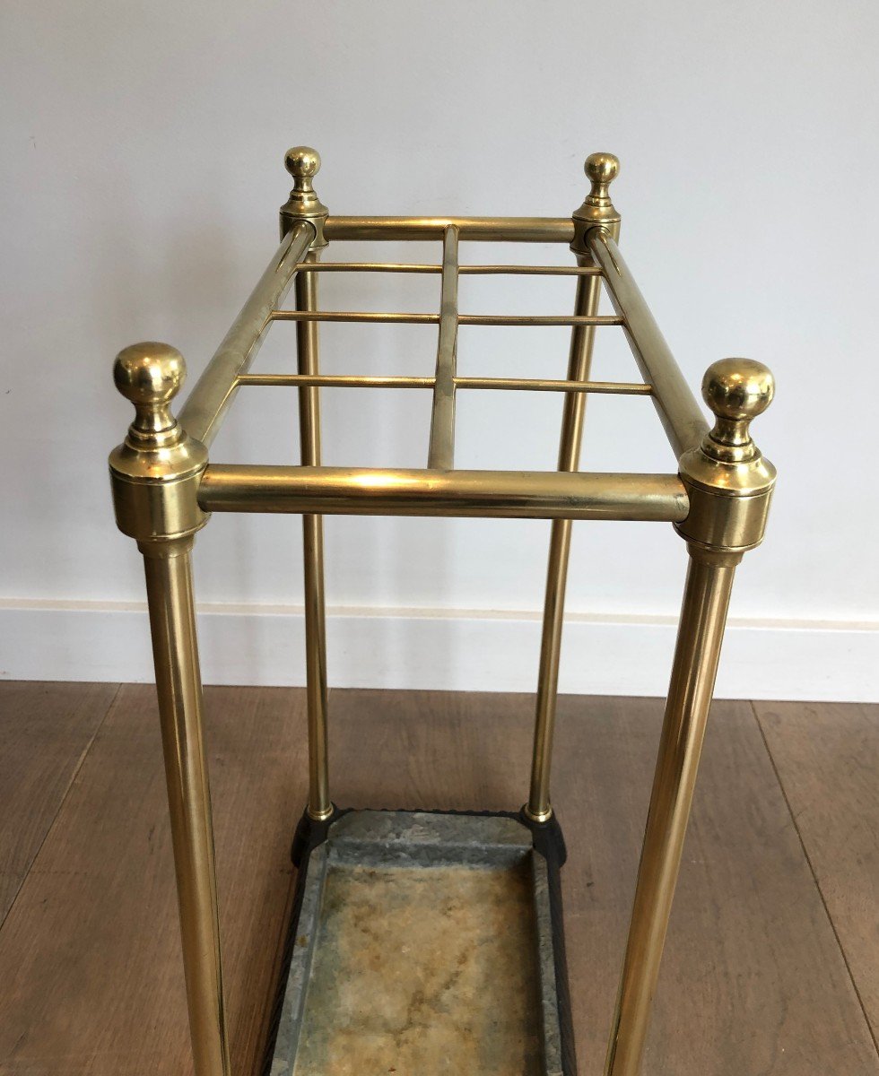 Rectangular Brass And Cast Iron Umbrella Stand. French. Circa 1900-photo-3