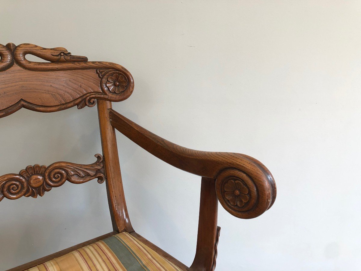 Mahogany Office Armchair With Swan Neck Decorations. English Regency Period. Circa 1830-photo-4