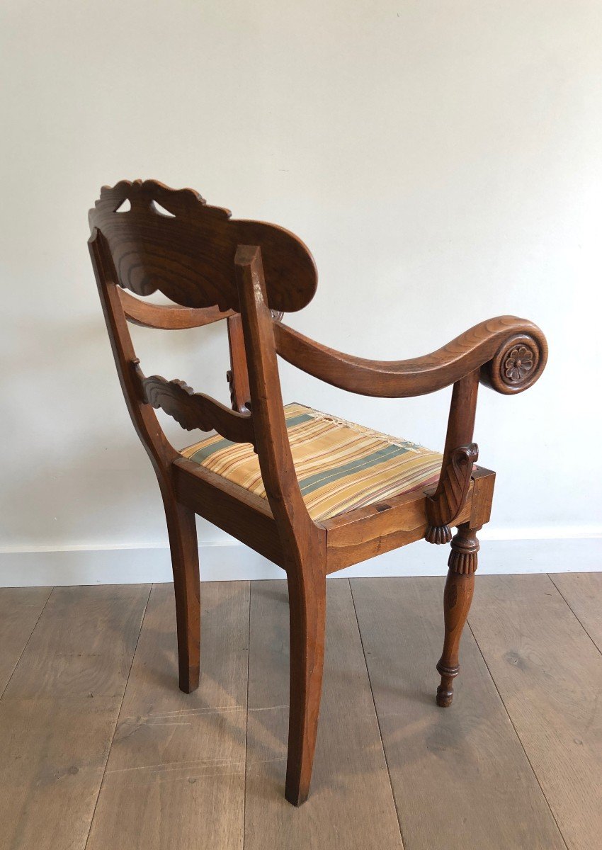 Mahogany Office Armchair With Swan Neck Decorations. English Regency Period. Circa 1830-photo-6