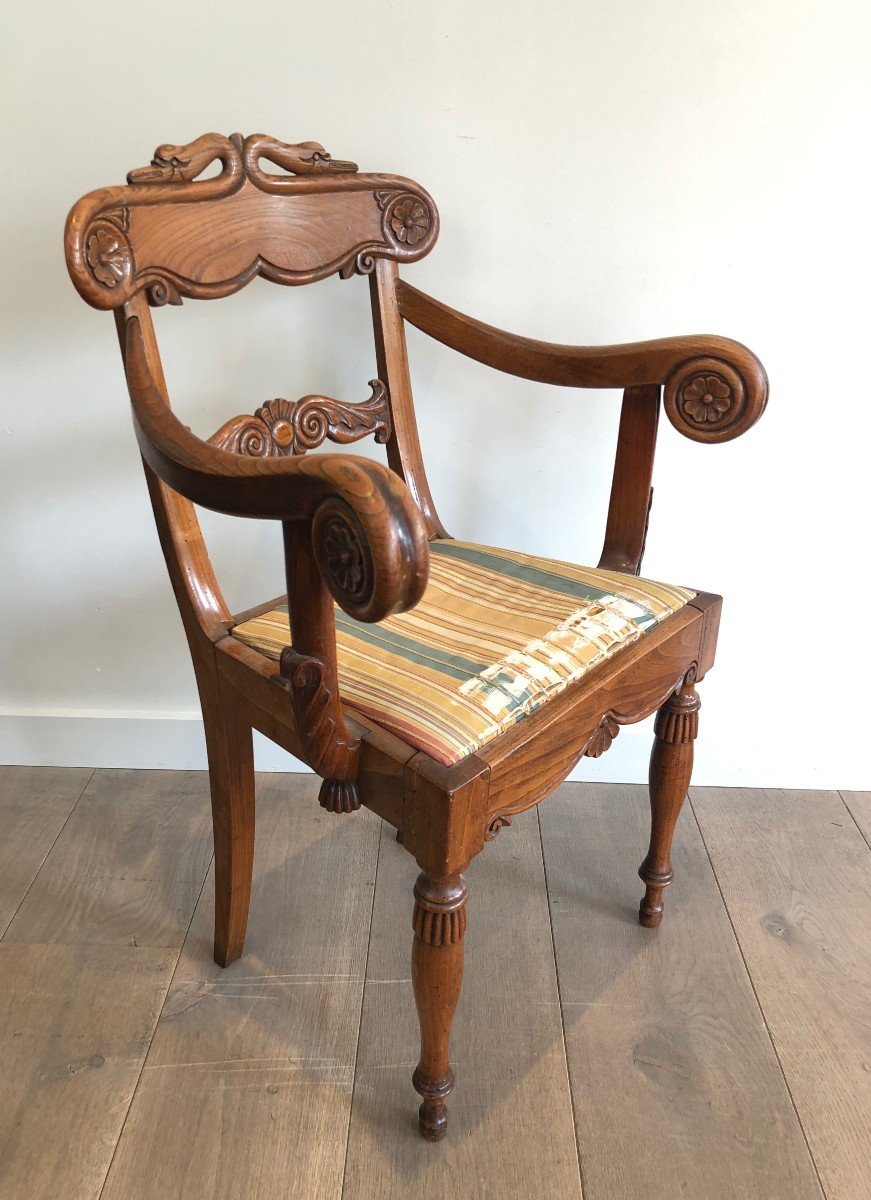 Mahogany Office Armchair With Swan Neck Decorations. English Regency Period. Circa 1830-photo-8