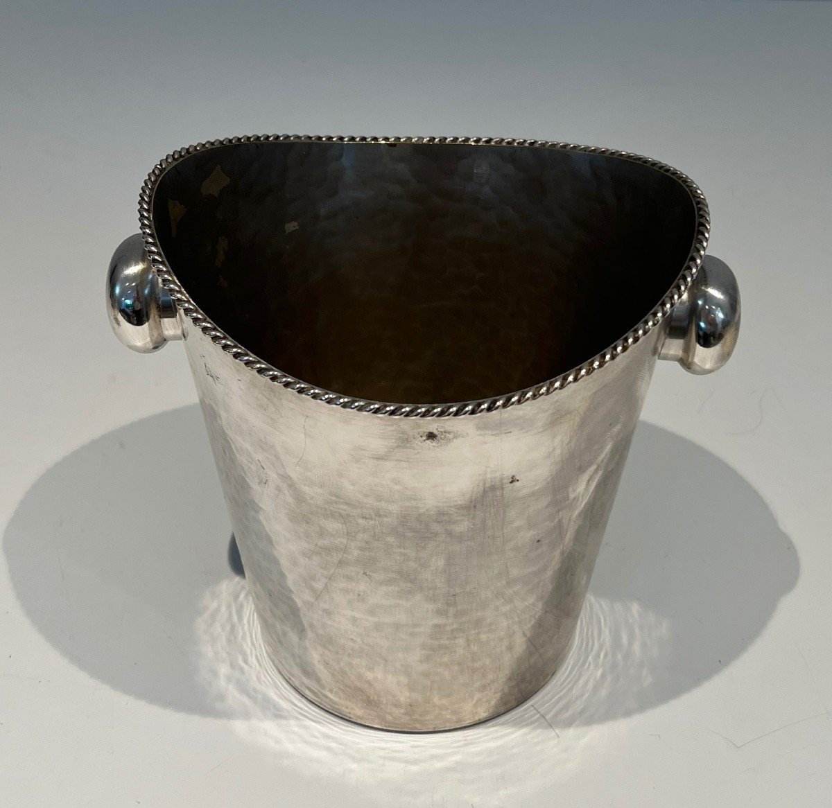 Silver Plated Champagne Bucket. French. Circa 1930-photo-5