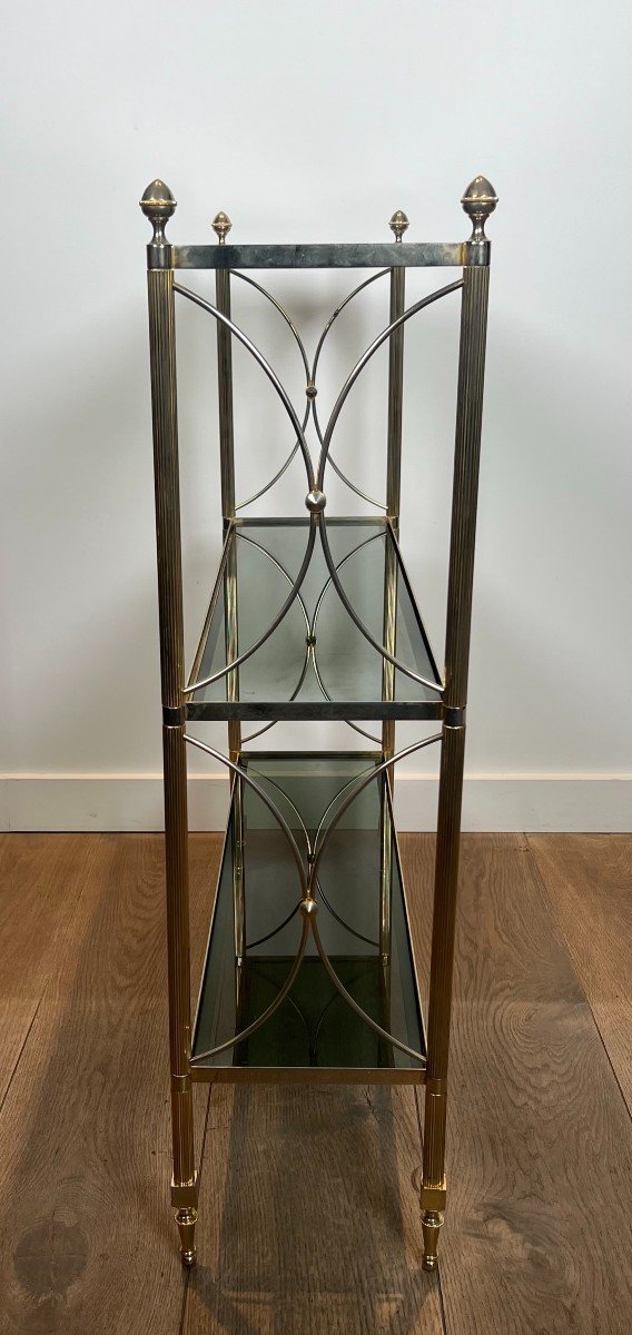 Neoclassical Style Silvered Metal Shelves Unit Attributed To Maison Jansen-photo-1