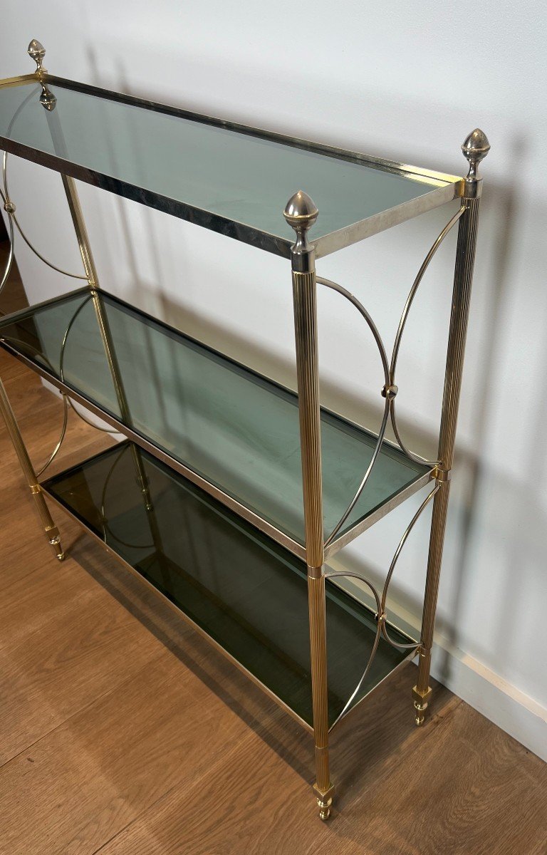 Neoclassical Style Silvered Metal Shelves Unit Attributed To Maison Jansen-photo-2