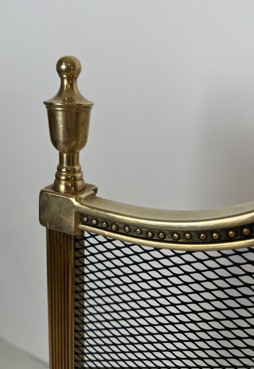  Louis XVI Style Brass Fireplace Screen In The Style Of Maison Jansen-photo-2