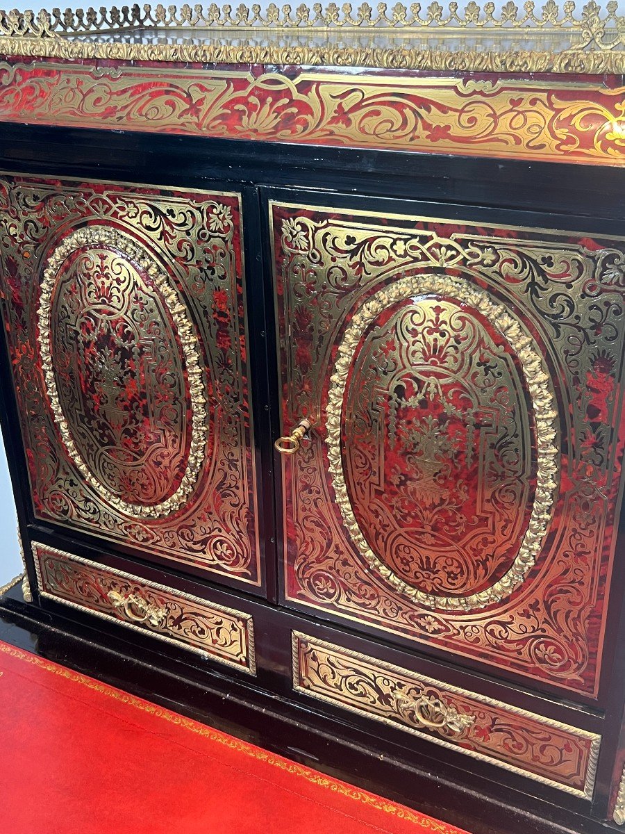 Bonheur Du Jour Desk In Boulle Marquetry From The Napoleon III Period-photo-5