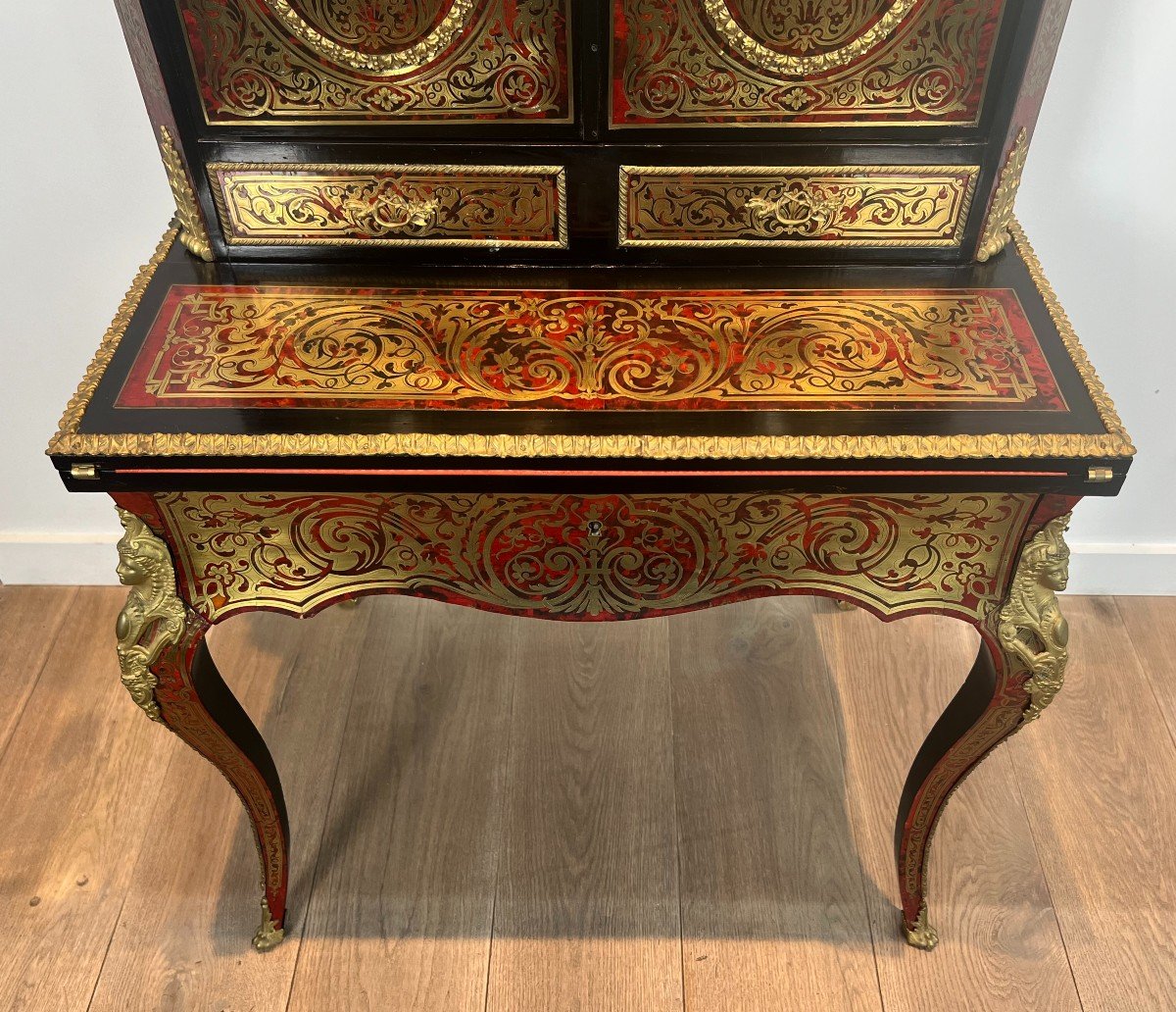 Bonheur Du Jour Desk In Boulle Marquetry From The Napoleon III Period-photo-6