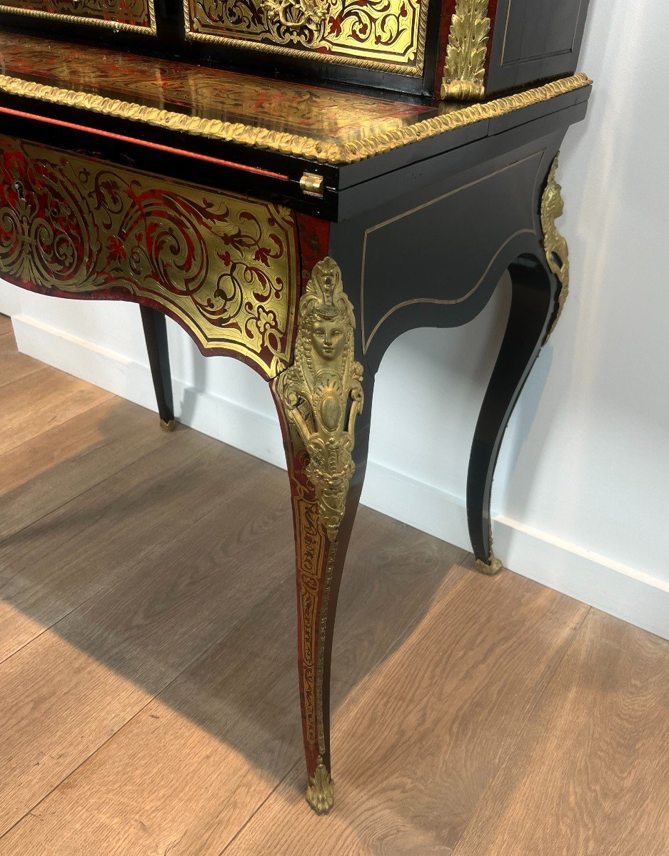 Bonheur Du Jour Desk In Boulle Marquetry From The Napoleon III Period-photo-8