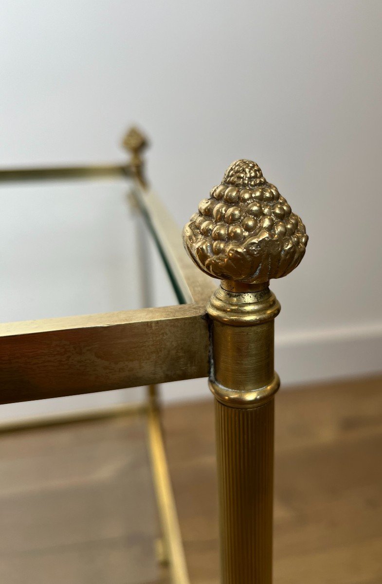 Pair Of Neoclassical Style Brass Side Tables. French Work By Maison Jansen. Circa 1940-photo-7