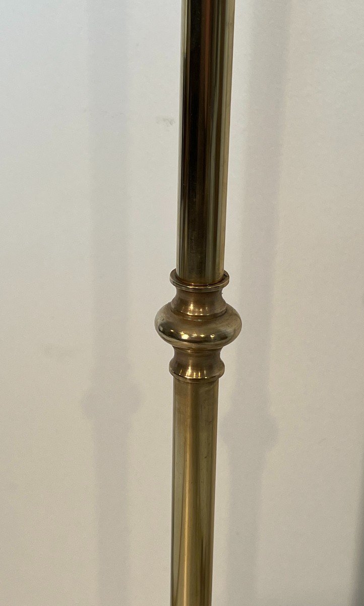 Tall Neoclassical Style Brass Pineapple Fireplace Tools In The Style Of Maison Baguès-photo-5