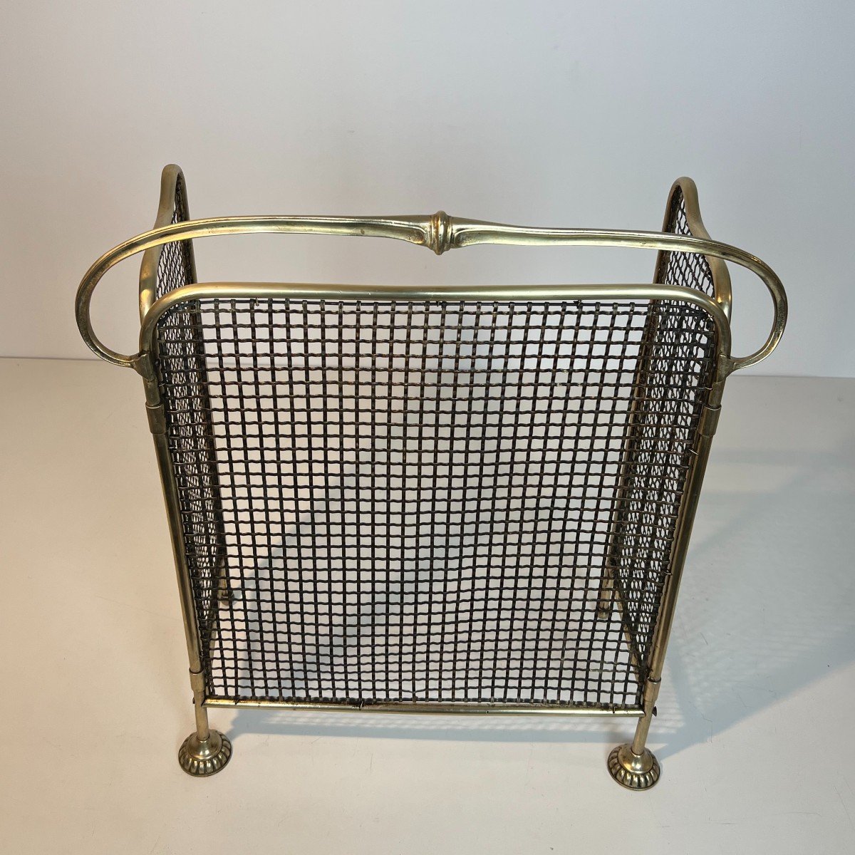 Brass And Grilling Fireplace Screen. French Work From Art Nouveau Period. Circa 1900-photo-1