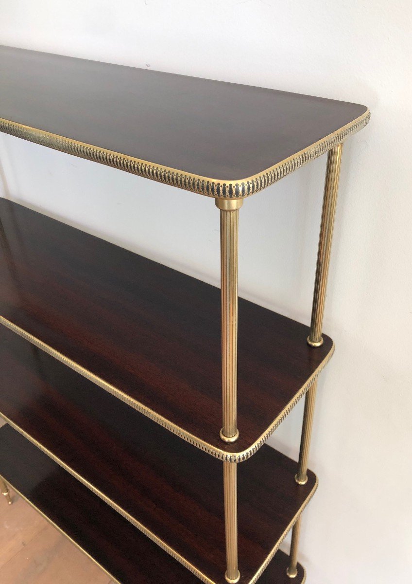 Neoclassical Style Mahogany And Brass Shelves Unit In The Style Of Maison Jansen-photo-4